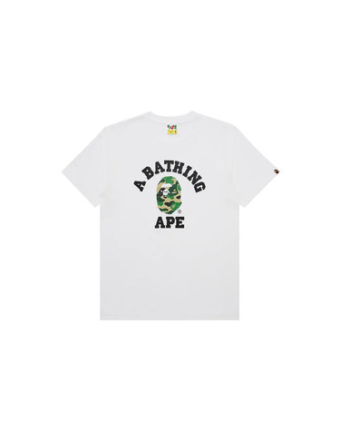 [명품] 베이프 26FW ABC 카모 칼리지 티셔츠 화이트그린 1M30110004 WHITE X GREEN