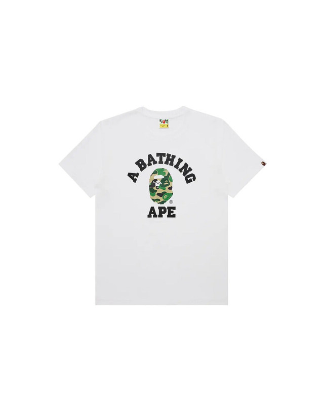 베이프 [명품] 베이프 26FW ABC 카모 칼리지 티셔츠 화이트그린 1M30110004 WHITE X GREEN 아이보리 착용컷