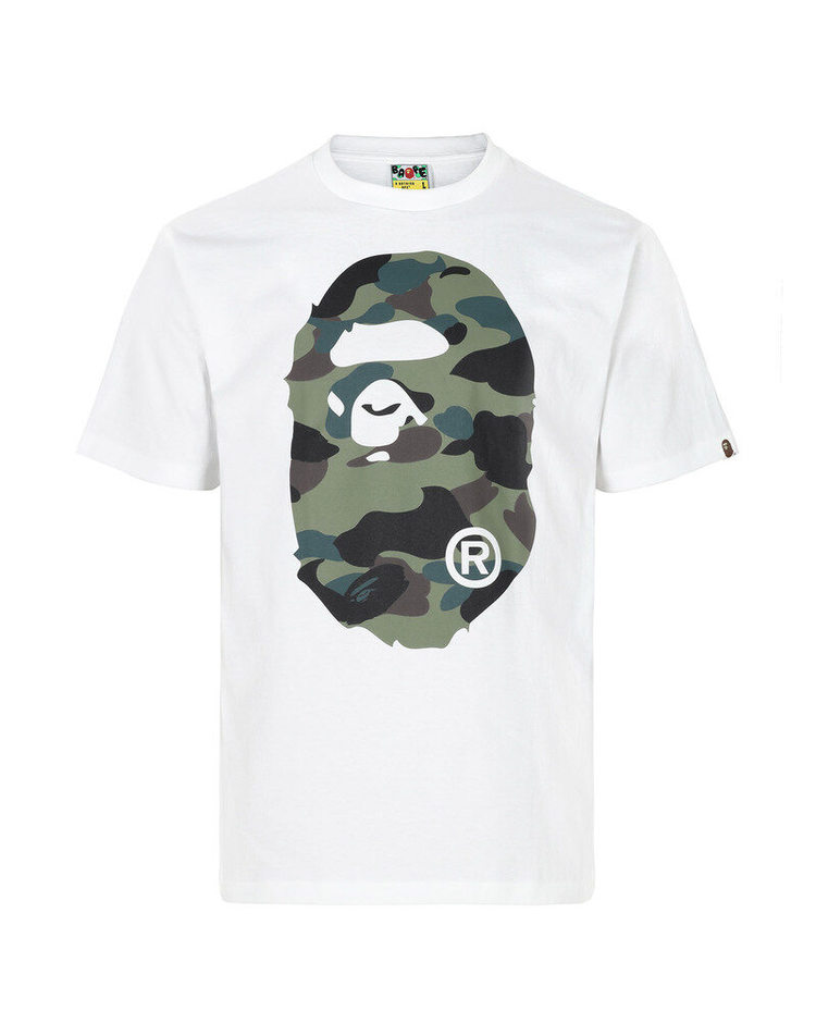 Bape/리본즈(병행수입) [명품] 베이프 26SS 화이트 그린 1ST 카모 빅 에이프 헤드 티셔츠 001TEM301015M WHITE GREEN