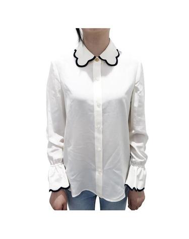 토리버치 스캘롭 엣지 실크 블라우스 52105 104