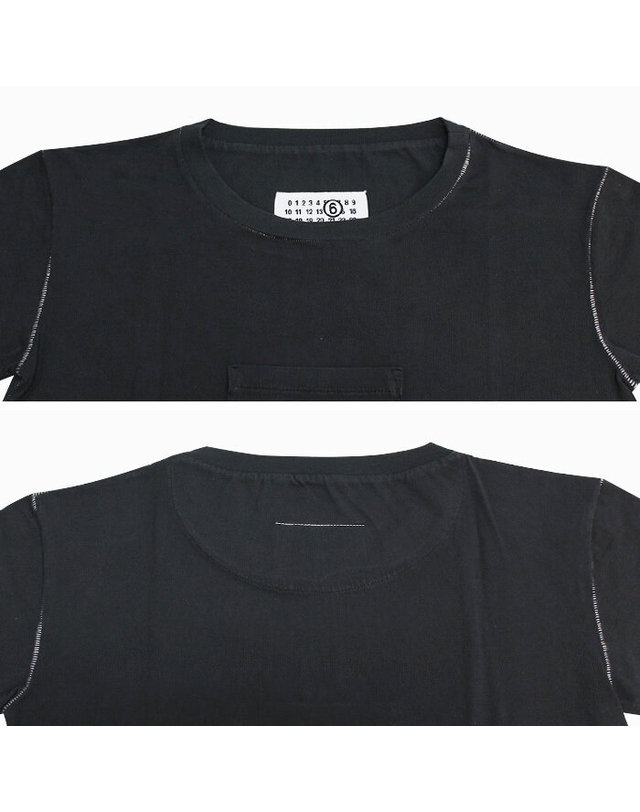 엠엠6 [명품] MM6메종마르지엘라 25SS 여성 반팔티 S62GD0195 M20108 899 BLACK 착용컷