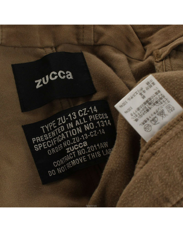 주카 [중고명품] [중고명품] Zucca 주카 베이지 퀼팅스티치 후드 점퍼 M 하우스 밝은 브라운 착용컷