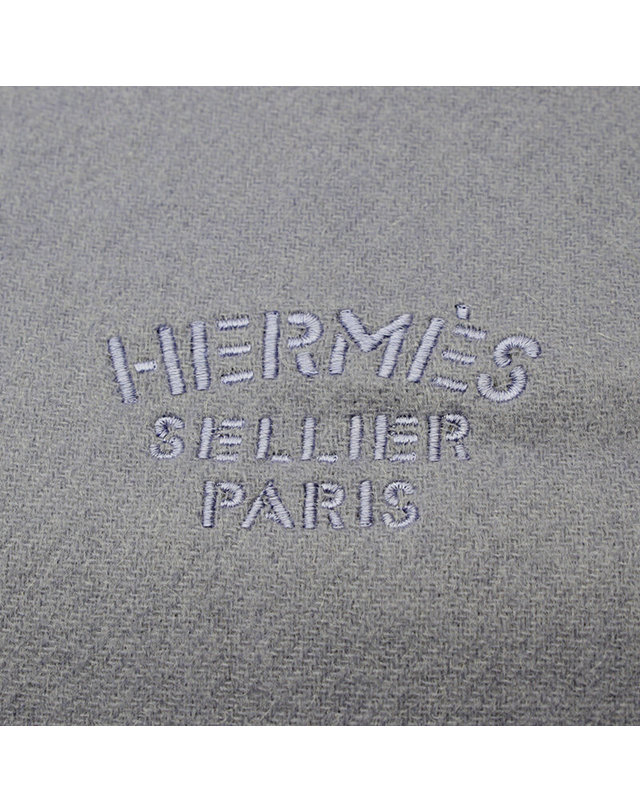 에르메스 [중고명품] [중고명품] 에르메스 투톤 캐시미어 스톨 머플러 밝은 블루 착용컷