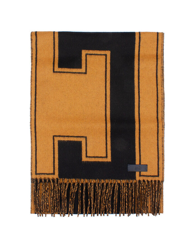 에르메스 [명품] 에르메스 Casaque Clefs de H scarf 캐시미어 머플러 H269140S 04 밝은 브라운 착용컷