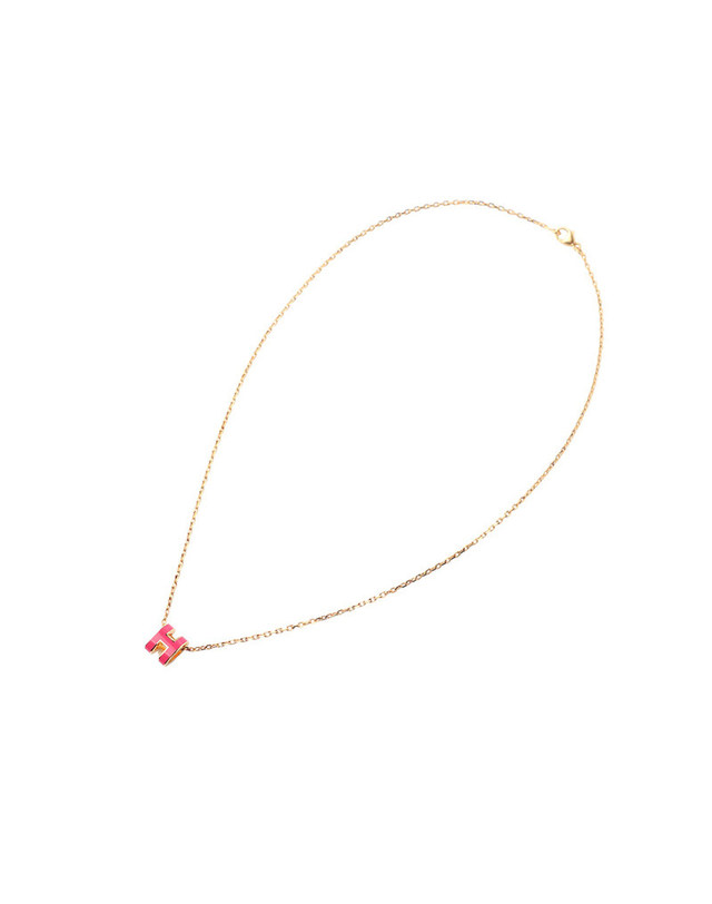 에르메스 [중고명품] [중고명품] 에르메스 H147992 로즈골드 로즈익스트림 팝아슈 미니 목걸이 36538 2 밝은 핑크 착용컷