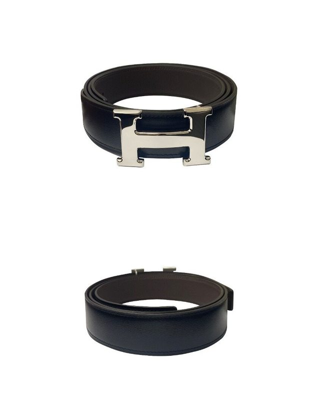 에르메스 [명품] H064544CK05 H073967CAAB 아르장 H 버클 리버시블 레더 스트랩 32mm 팔라듐 하드웨어 느와르 초콜릿 벨트 / BLACK 착용컷