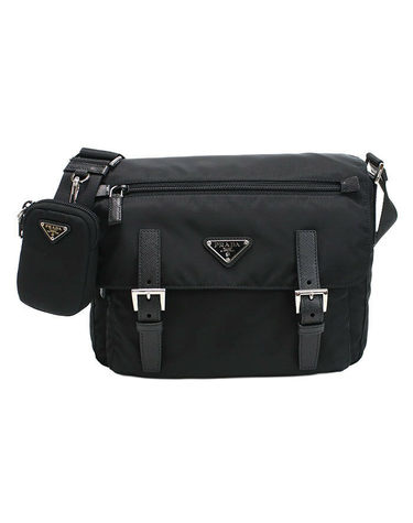 [명품] 프라다 리나일론 삼각로고 멀티포켓 숄더백 블랙 1BD953 RV44 F0002 B1M