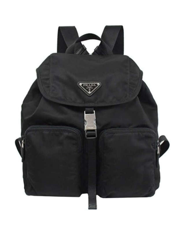프라다 [명품] 프라다 1BZ070 ZOT F0002 포코노 삼각로고 더블포켓 백팩 BLACK 착용컷
