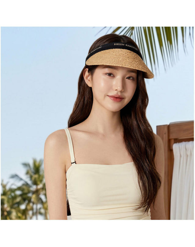헬렌카민스키 [명품] 헬렌 카민스키 비앙카 내츄럴 로고 HAT50265 밝은 브라운 착용컷