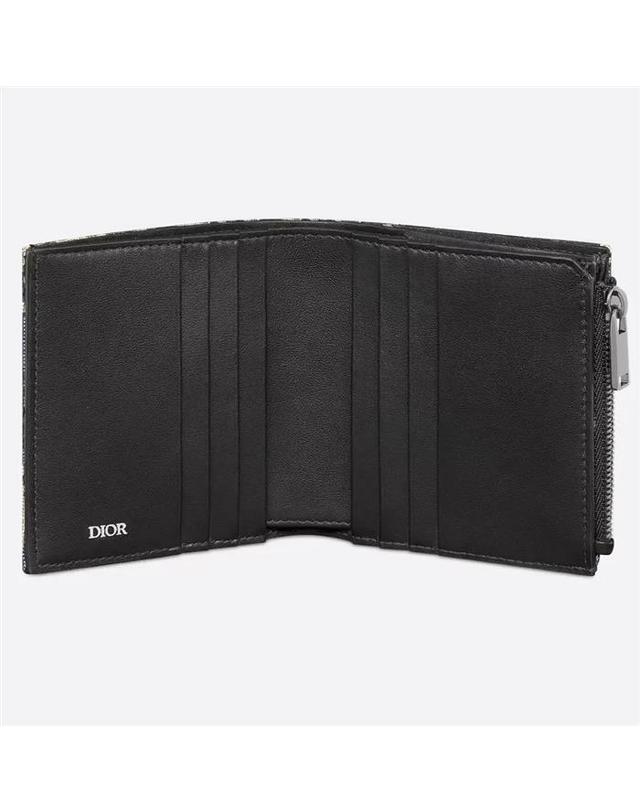 크리스찬디올 크리스찬 디올 [명품] 디올 반지갑 베이지 블랙 Dior Oblique 자카드 2ESBC339YSE_H27E 진한 그레이 착용컷