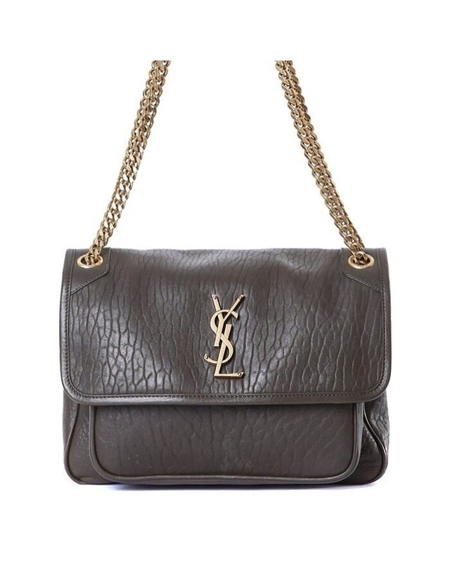 생 로랑 [명품] 생로랑 YSL 금장 모노그램로고 니키 미디엄 숄더백633178 AACYT 3212 진한 그레이 착용컷