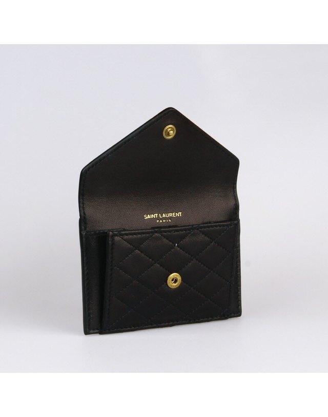 생 로랑 [명품]SAINT LAURENT 가비 플랩 카드 지갑 734921 1EL07 1000 734921 1EL07 1000 BLACK 착용컷