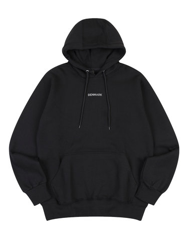 UA덴마크 프린팅 기모 후드티 블랙