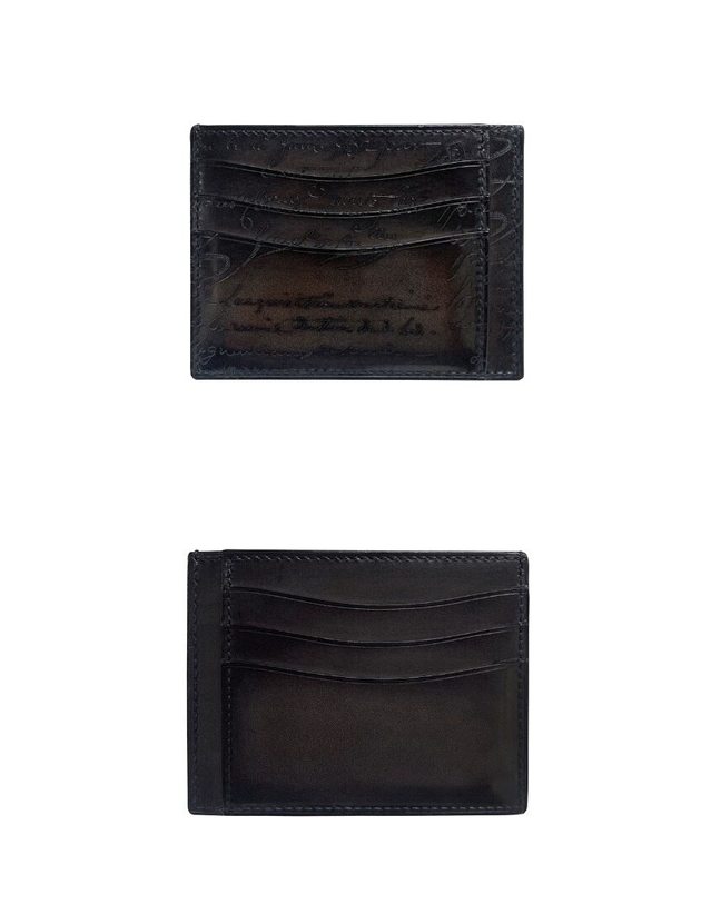 벨루티 [명품] 스크리토 레더 카드 지갑 블랙 지갑 N235727 / BLACK 착용컷