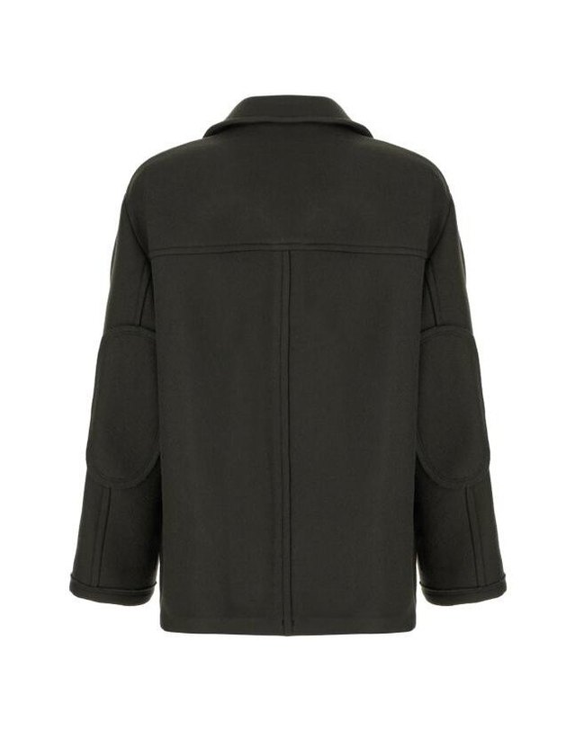 아미 [명품] 아미 울 하이 칼라 피코트 HCO456 WV0078 020 카키 착용컷