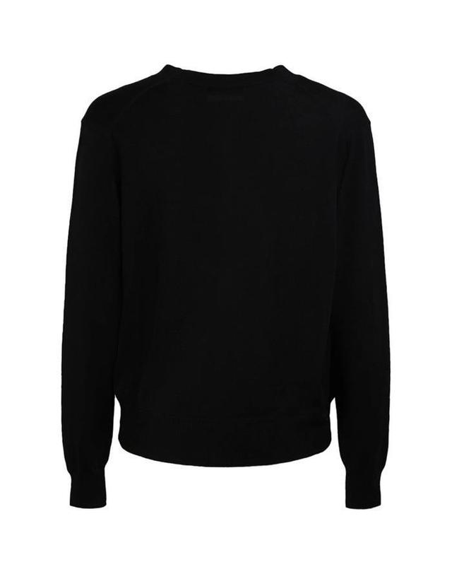아미 [명품] 25SS 아미 스몰 하트 로고 울 가디건 블랙 BFHKC111 KN0025 001 BLACK 착용컷