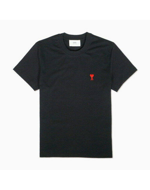 아미 [명품]아미 스몰하트 로고 반팔 티셔츠 블랙 BFUTS001 724 001 XLXXL BFUTS001724001 BLACK 착용컷