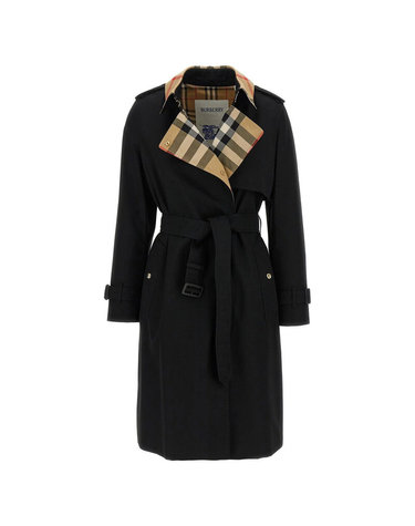 [명품] 버버리 25FW SANDRIDGE 체크 트렌치코트 블랙 8115483