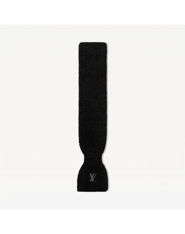 루이비통 [명품] 루이비통 온리 LV 미니 컴피 스카프 실크 블랙 M90804 BLACK 착용컷