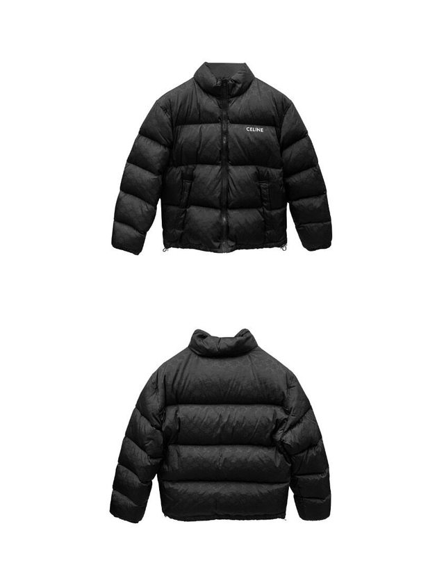 셀린느 [명품] 트리옹프 나일론 자카드 다운 자켓 블랙 남성 자켓 2W31A795W 38NO / BLACK 착용컷