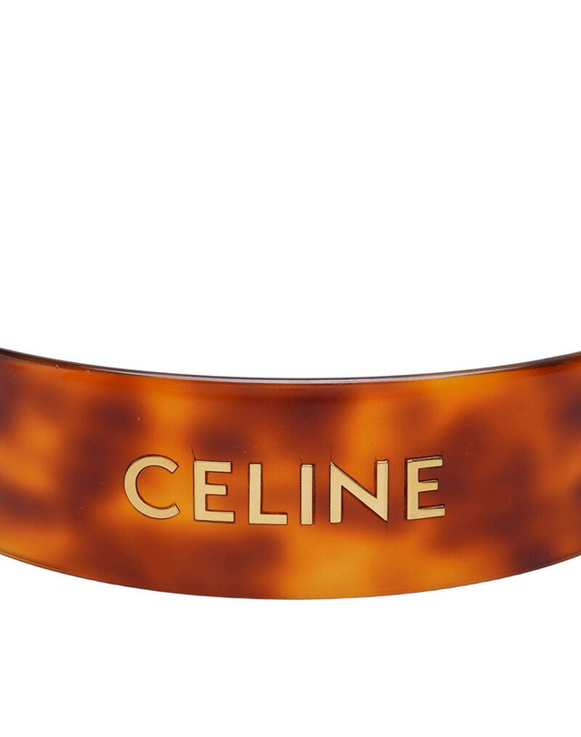 셀린느 [중고명품] [중고] 브라운 레오파드 CELINE 로고 헤어밴드 PC0242 FA0 0031 BLACK 착용컷
