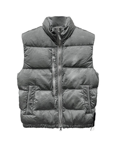 [명품] 25FW 와펜패치 에코닐 나일론 메탈 다운 베스트 시멘트 남성 베스트 K2S15G100006 S0019 V006B
