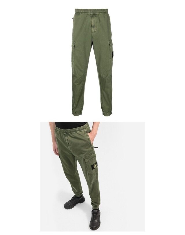 스톤아일랜드 키즈 스톤아일랜드 [명품] 22FW 7715313L1 V0158 와펜패치 카고 팬츠 카키 남성 팬츠 착용컷