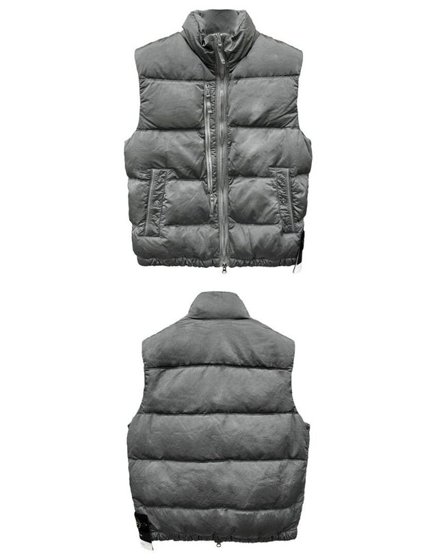 스톤아일랜드 키즈 스톤아일랜드 [명품] 25FW 와펜패치 에코닐 나일론 메탈 다운 베스트 시멘트 남성 베스트 K2S15G100006 S0019 V006B 네이비 착용컷