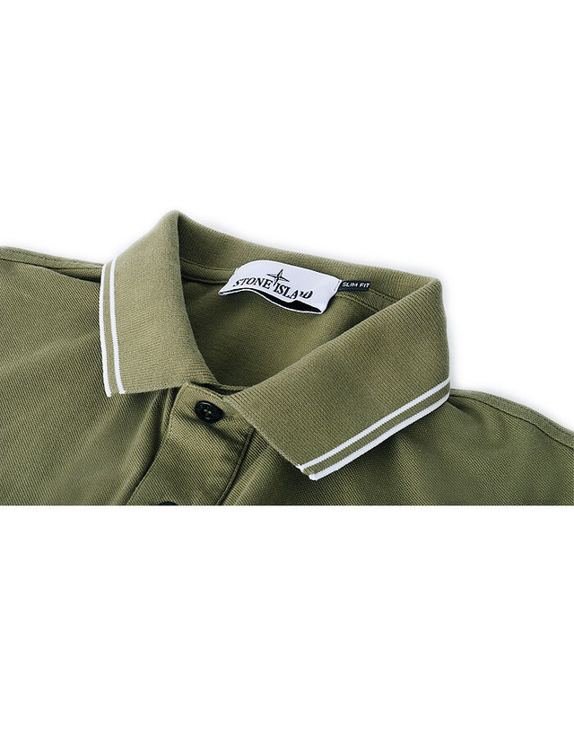 스톤아일랜드 키즈 스톤아일랜드 [명품] 26SS 스톤 PK 반팔 라인 카라티 카키그린 L1S152200010 S0018 V005G 착용컷