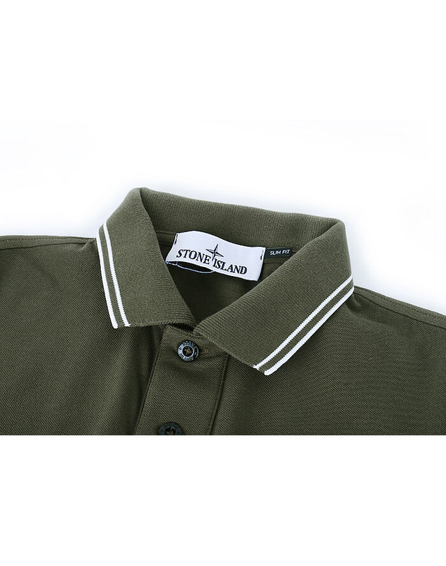 스톤아일랜드 키즈 스톤아일랜드 [명품] 25FW 스톤 PK 반팔 라인 카라티 카키 K2S152200007 S0018 V0054 착용컷