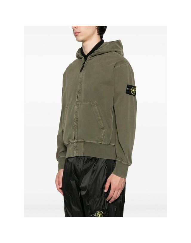 스톤아일랜드 키즈 스톤아일랜드 [명품] 스톤아일랜드 로고 패치 남성 후드 집업 K2S15 6100017 S0184 V0154 카키 착용컷