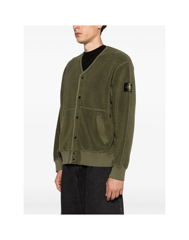 스톤아일랜드 키즈 스톤아일랜드 [명품] 26SS 스톤아일랜드 테리 플리스 남성 가디건 L1S15 6100020 S0293 V005G 카키 착용컷