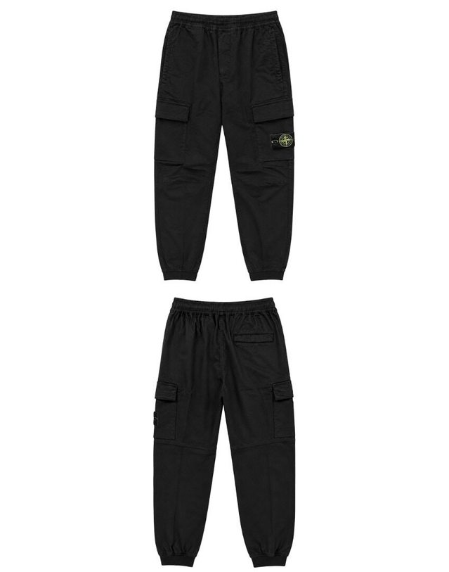스톤아일랜드 키즈 스톤아일랜드 [명품] 26FW 와펜패치 테이퍼드 카고 팬츠 블랙 남성 팬츠 L2S153100031 S0A10 V0029 TFS 카키 착용컷