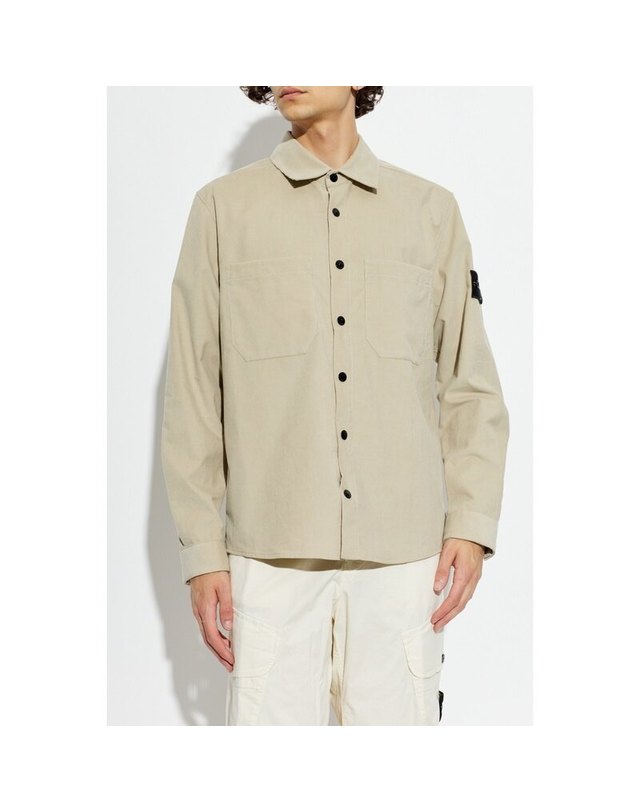 스톤아일랜드 키즈 스톤아일랜드 [명품] 26FW 스톤아일랜드 남성 코듀로이 셔츠 L2S15 1200042 S0144 V0095 아이보리 착용컷