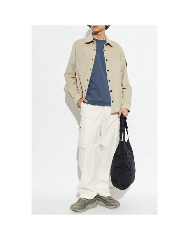 스톤아일랜드 키즈 스톤아일랜드 [명품] 26FW 스톤아일랜드 남성 코듀로이 셔츠 L2S15 1200042 S0144 V0095 아이보리 착용컷
