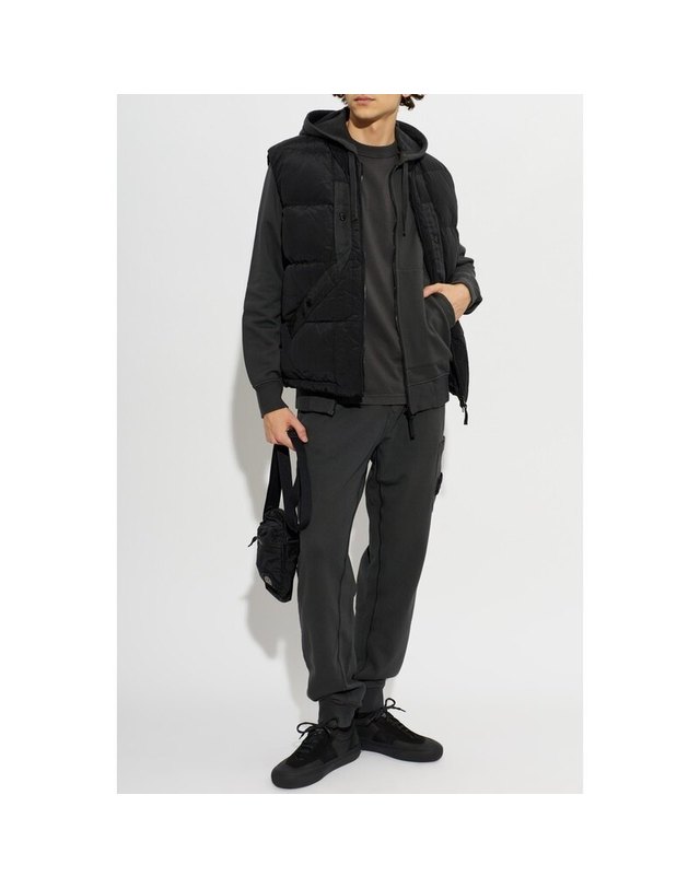 스톤아일랜드 키즈 스톤아일랜드 [명품] 26FW 스톤아일랜드 오가닉 코튼 플리스 남성 후드 집업 L2S15 6100061 S0051 V0062 진한 그레이 착용컷