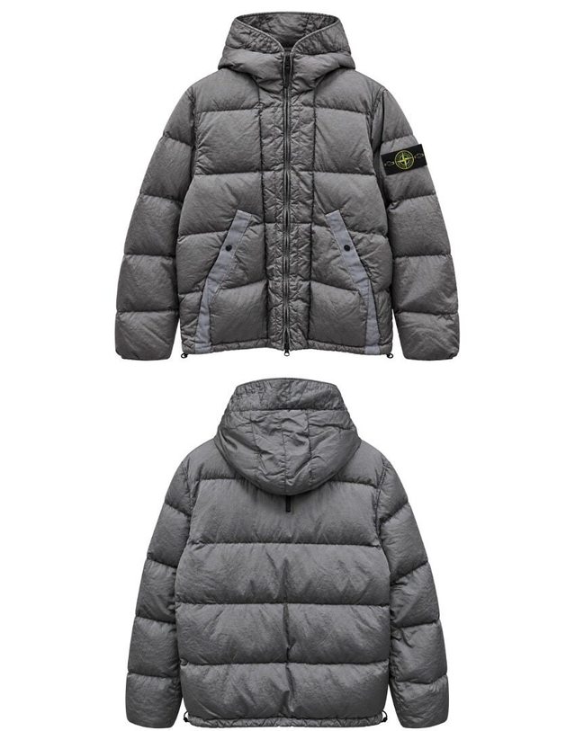 스톤아일랜드 키즈 스톤아일랜드 [명품] 26FW 와펜패치 나일론 메탈 립스톱 후드 다운 패딩 그레이 남성 패딩 L2S154100019 S0019 V0060 TFS 진한 그레이 착용컷