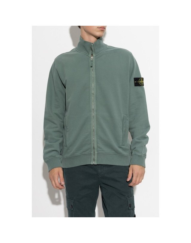 스톤아일랜드 키즈 스톤아일랜드 [명품] 26FW 스톤아일랜드 오가닉 코튼 플리스 남성 트랙 자켓 L2S15 6100066 S0A20 V005T 밝은 블루 착용컷
