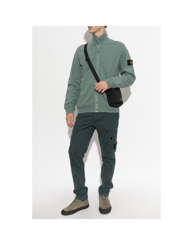 스톤아일랜드 키즈 스톤아일랜드 [명품] 26FW 스톤아일랜드 오가닉 코튼 플리스 남성 트랙 자켓 L2S15 6100066 S0A20 V005T 밝은 블루 착용컷