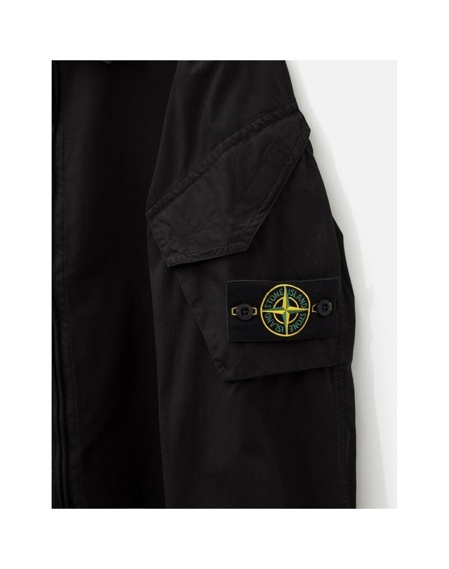 스톤아일랜드 키즈 스톤아일랜드 [명품] 26FW 스톤아일랜드 로고 패치 남성 집업 오버셔츠 자켓 L2S15 1200022 S0179 V0029 BLACK 착용컷