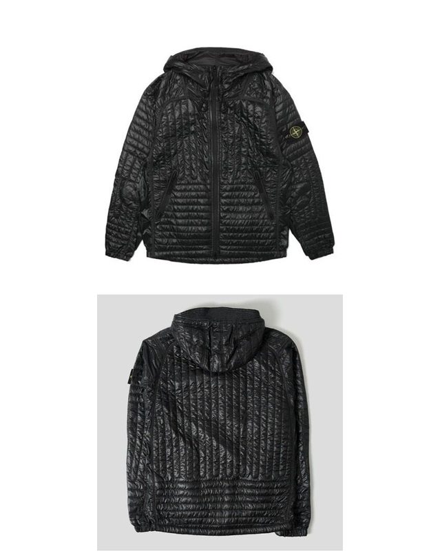 스톤아일랜드 키즈 스톤아일랜드 [명품] 24FW 811543232 V0029 와펜패치 퀀텀 프리마로프트 인슐레이션 퀄팅 자켓 블랙 남성 자켓 / BLACK 착용컷