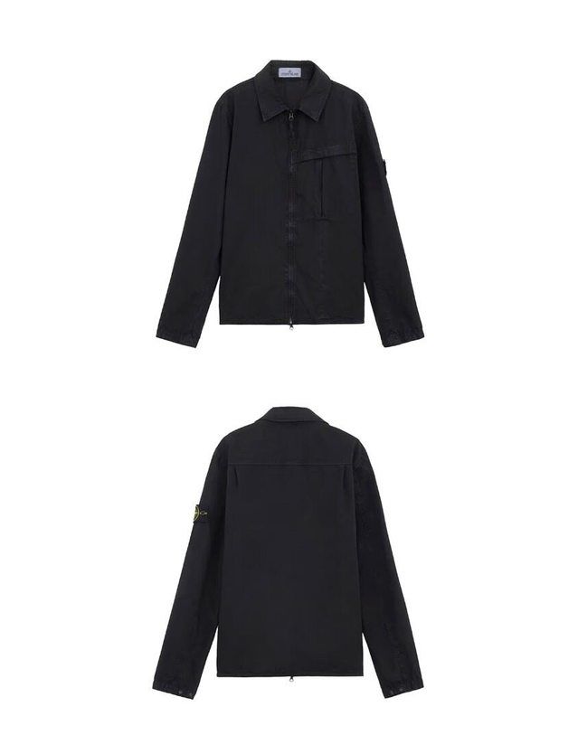 스톤아일랜드 키즈 스톤아일랜드 [명품] 24FW 8115103WN V0129 와펜 패치 오버셔츠 자켓 블랙 남성 자켓 / BLACK 착용컷