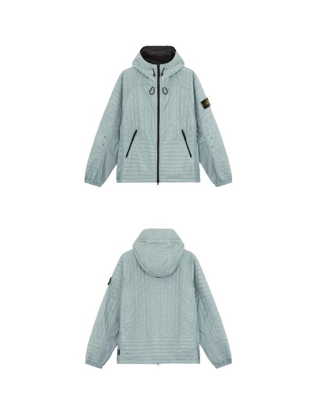 스톤아일랜드 키즈 스톤아일랜드 [명품] 24FW 와펜패치 퀀텀 프리마로프트 인슐레이션 퀄팅 자켓 민트그레이 남성 자켓 811543232 V0066 / BLACK 착용컷
