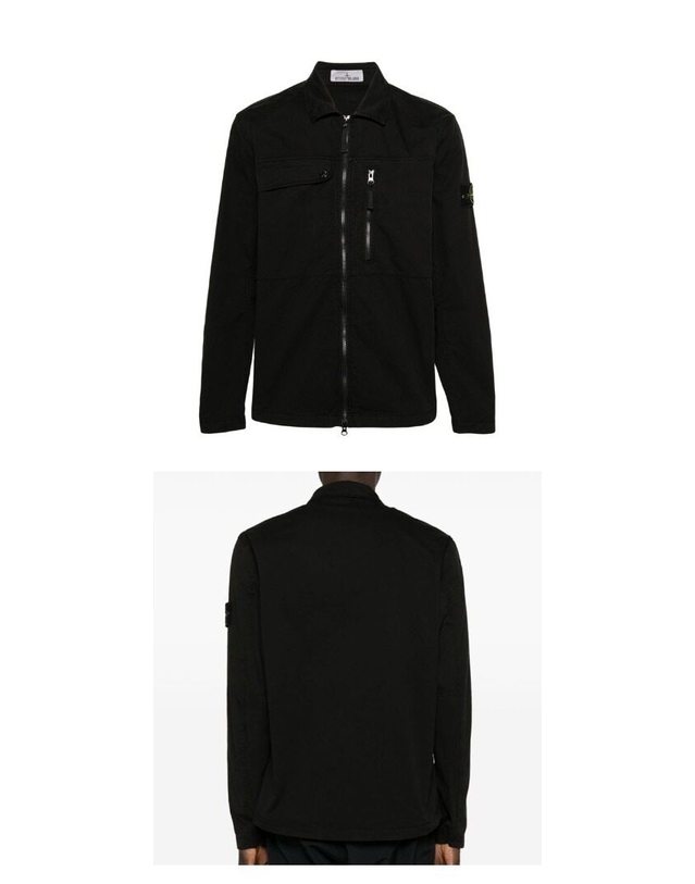스톤아일랜드 키즈 스톤아일랜드 [명품] 24SS 801510210 V0029 와펜패치 셔츠 자켓 블랙 남성 자켓 / BLACK 착용컷