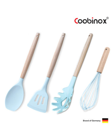 [COOBINOX] 쿠비녹스 실리콘 조리도구 4종 세트 (볶음주걱, 뒤집게, 면국자, 거품기)