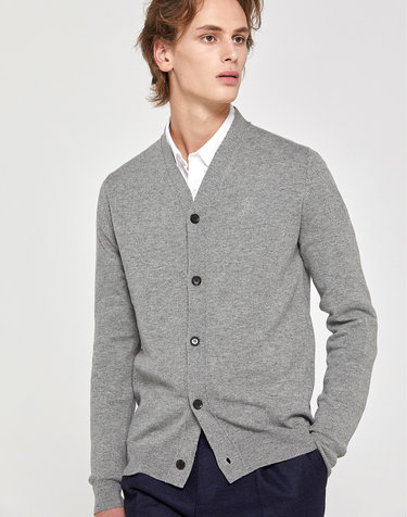 소루 [Solew] Basic V Neck Cardigan_Grey