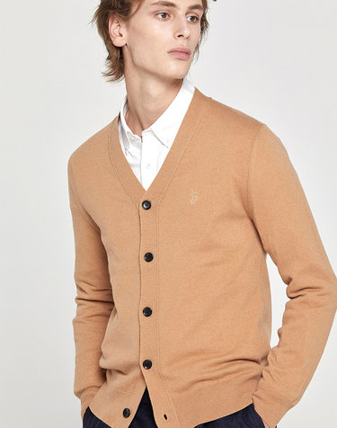 소루 [Solew] Basic V Neck Cardigan_Camel