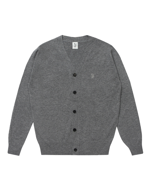 소루 [Solew] Basic V Neck Cardigan_Grey 착용컷