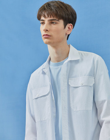 [Solew] Out Pocket Washing Shirt_White