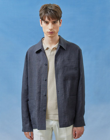 [Solew] Linen Chore Modified Jacket_Charcoal